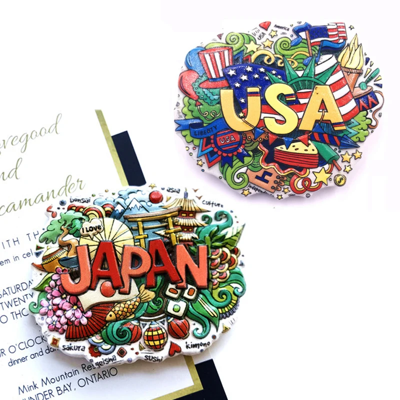 Стикеры для холодильника Соединенные Штаты Япония путешествия США сувениры