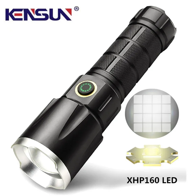 

XHP160 LED Metal Zoom Waterproof Type-c USB Charging Flashlight Portable Mobile Charging Bank
