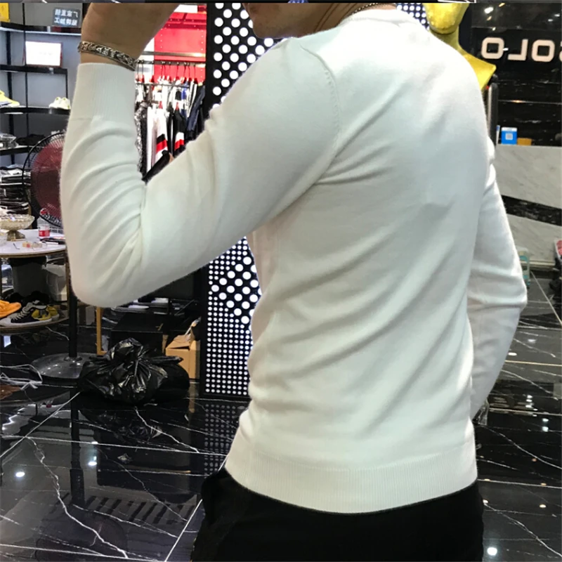 Высококачественный мужской свитер с круглым вырезом Рождественский пуловер на