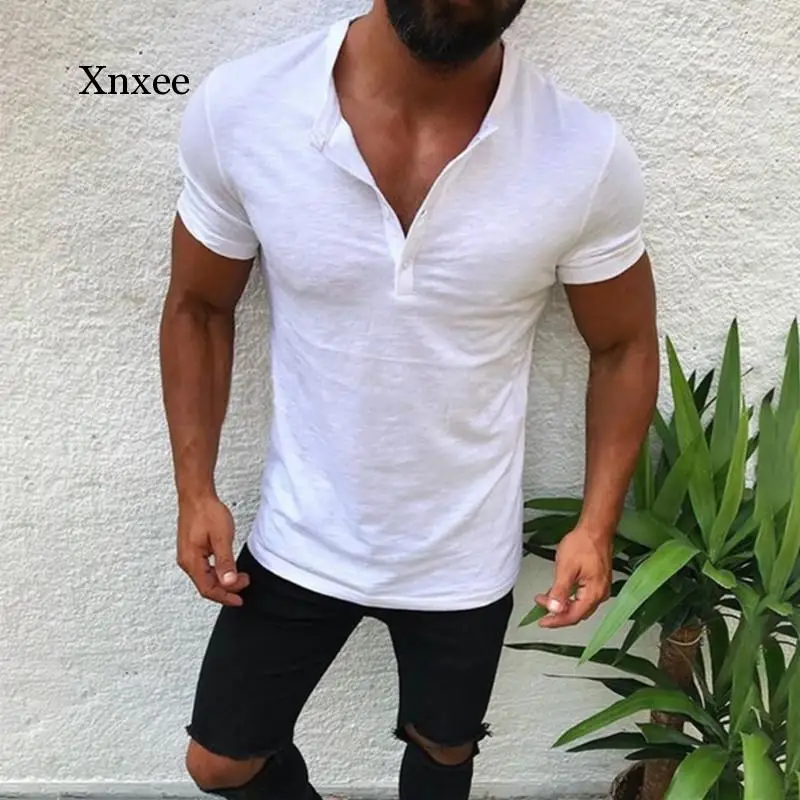 

Summer Men's T-Shirt Spandex Fitness Gym Clothing Men's Tops Solid Color T-Shirt T-Shirt Men's Solid Color T-Shirt Multicolor T-