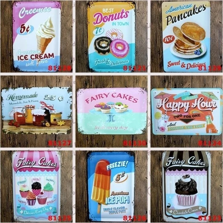 

8x12 Inch You Can't Buy Happiness But You Can Buy Cupcakes Wall Decor for Cafe Cake Shop Home Retro Wall Craft Tin Sign