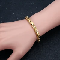 5mm men chain bracelet gold color byzantine link chain bracelet for men women punk wrist jewelry braslet 2021 dropshipping