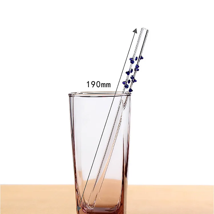 

Reusable Colored Glass Straws Smoothie Drinking Straw for Milkshakes Frozen Drinks Environmentally Friendly Drinkware Straws Set