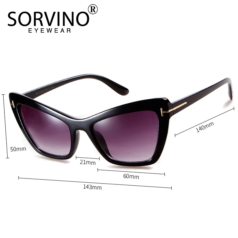 Женские прямоугольные солнцезащитные очки SORVINO коричневые кошачий глаз бежевого
