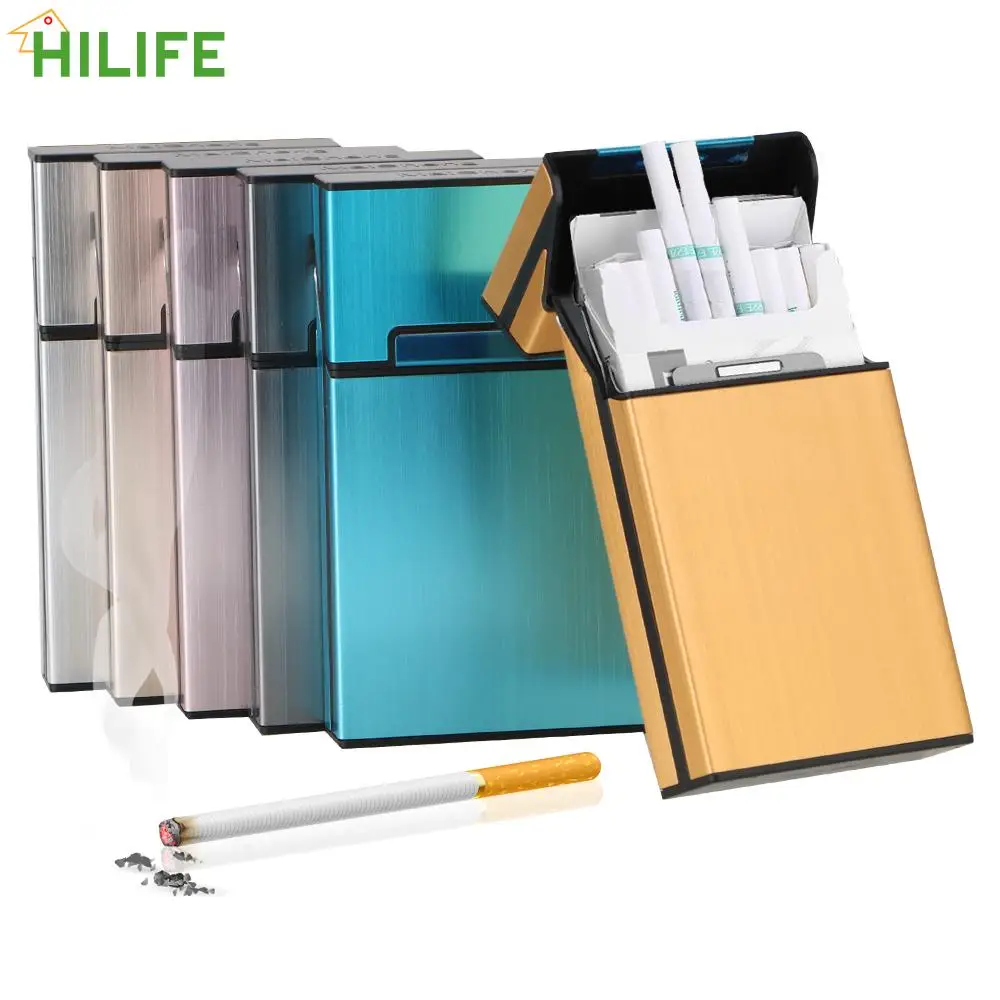 

Gift Box Cigarette Cigar Case Pocket Container Personality Tobacco Storage Holder Aluminum Smoking Cigarette Case