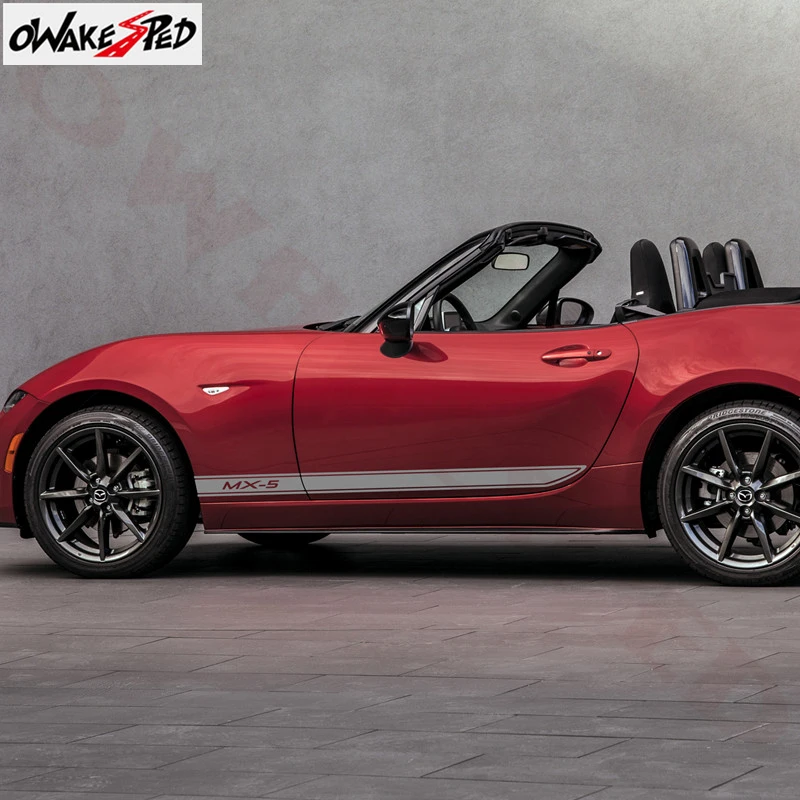 2 шт. стайлинга автомобилей сбоку юбка в полоску наклейки на авто виниловые гонки