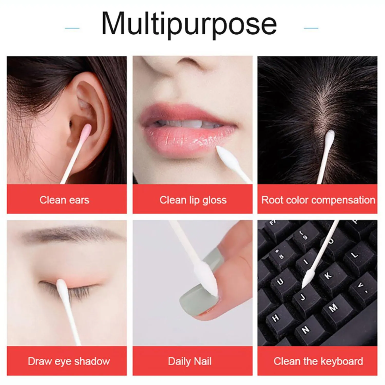 300 шт. одноразовые двухсторонние ватные палочки для малышей домашних животных