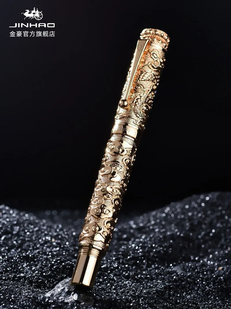 Luxury Jinhao All Golden Metal Fountain Pen Exquisite Collection Ink Gift Business Office |