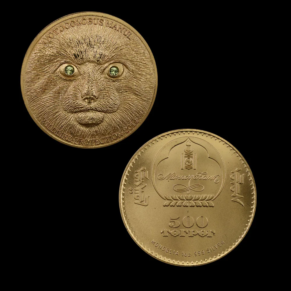 Красивая монета Монета с позолотой 24 к в виде животных изысканные поделки 5 штук