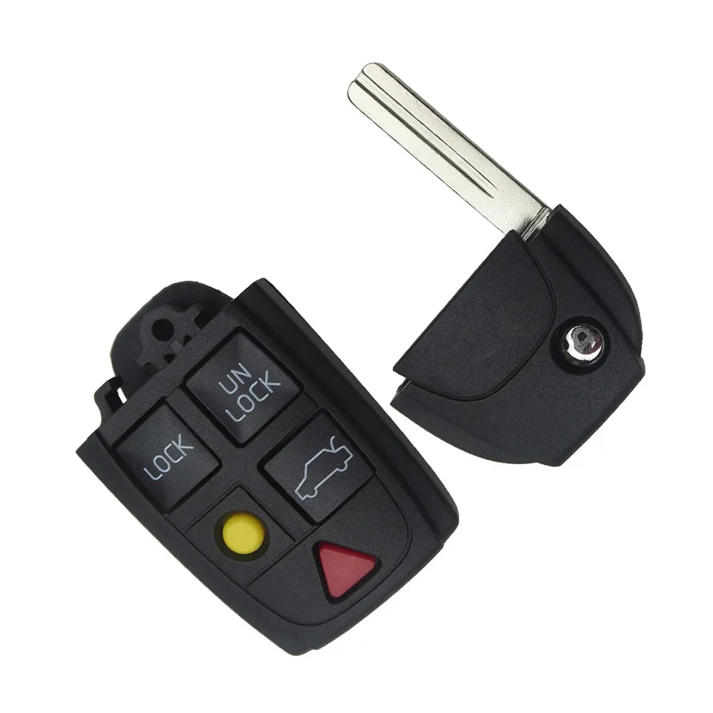 XNRKEY 5 Button Replacement Modified Remote Flip Folding Car Key Shell Case Blank Cover For Volvo XC70 XC90 V50 V70 S60 | Автомобили и