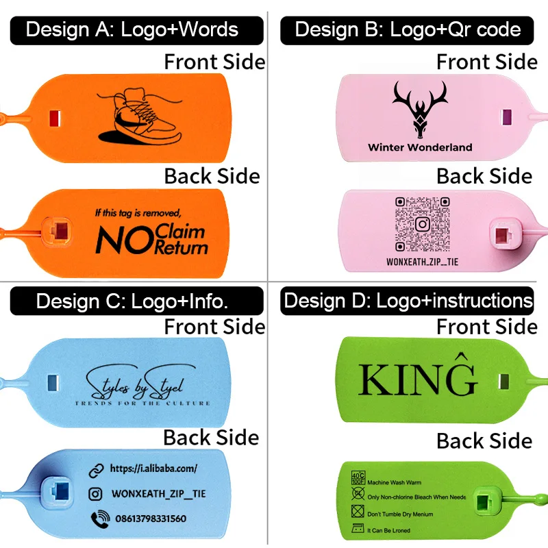 100 шт. изготовленный на заказ логотип бренда ценник пластиковые одноразовые