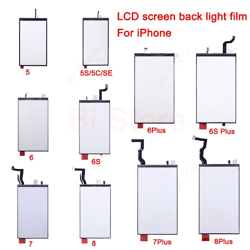 LCD screen back light film For iPhone5 5S 5C SE 6S 6SPlus 7 8 plus For iphone 5S 6P 7P LCD Display Backlight Panel