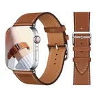 Ремешок кожаный для Apple watch 42 мм 38 мм 41 мм, спортивный браслет для iWatch 40 мм 44 мм, Series 2 3 4 5 6 7 SE