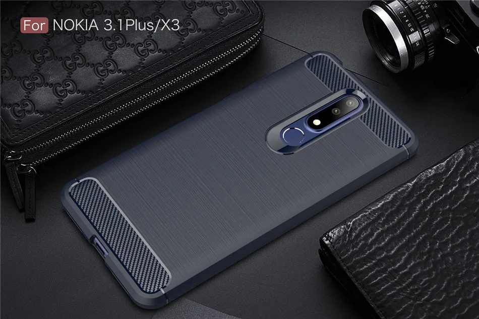 Силиконовый чехол для Nokia 3,1 Plus для Nokia 3,2 3X3 ударопрочный чехол из углеродного волокна TPU для телефона Nokia 3,1 Plus