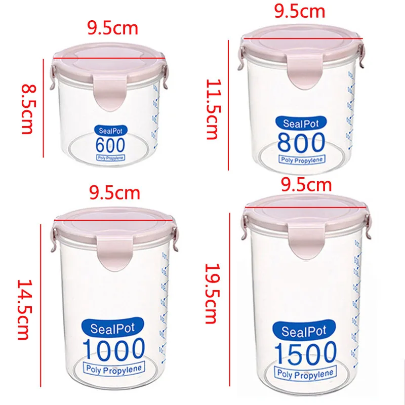 Бытовые прозрачные пластиковые герметичные банки коробка для хранения зерна