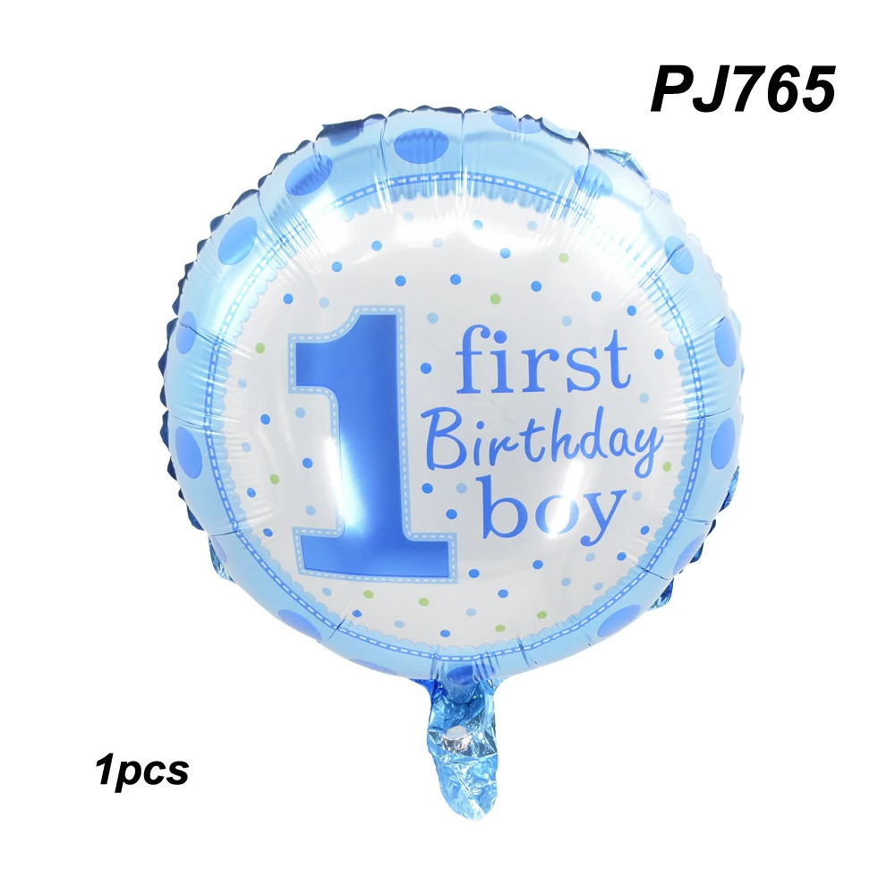 Розовые синие воздушные шары с днем рождения для мальчиков и девочек первый