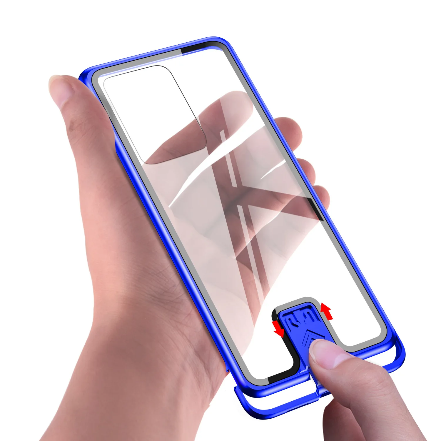 

Прозрачный чехол из закаленного стекла для Samsung Note 20, S20 Ultra, S20 Plus, нажимной металлический чехол с рамкой для Samsung Note 10 Plus, S10