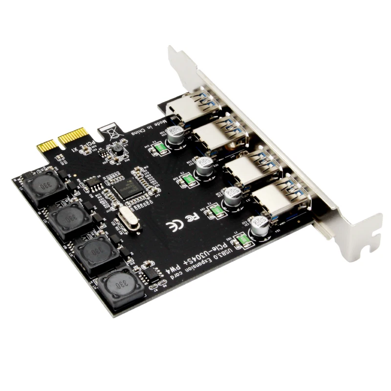 Плата расширения 5 Гбит/с Superspeed на 4 порта USB 3 0 адаптер PCI-E PCI Express контроллер для PCIe