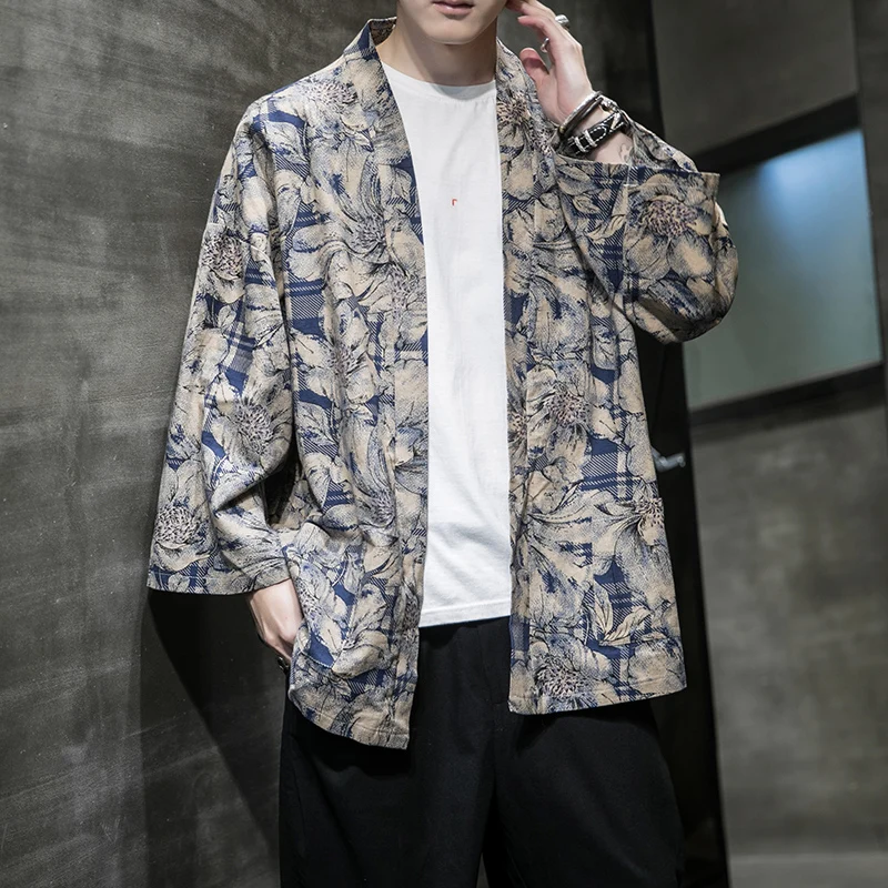 Мужская летняя куртка в китайском стиле универсальный кардиган Стильные