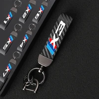 4s high grade carbon fiber leather car keychain 360 degree rotating horseshoe rings for bmw x1 x2 x3 x4 x5 x6 x7 car accessories