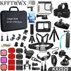 Набор аксессуаров KFFTWWX для Gopro Hero 10 9, водонепроницаемый корпус, ремешки, штатив, монопод, набор креплений для Go Pro 9, черный аксессуар