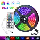 5 м 10 м 15 м 20 м Светодиодная лента 5050 IP20 IP65 RGB Светодиодная лента светильник Кая лента 12 В постоянного тока RGB Диодная лента ИК контроллер адаптер