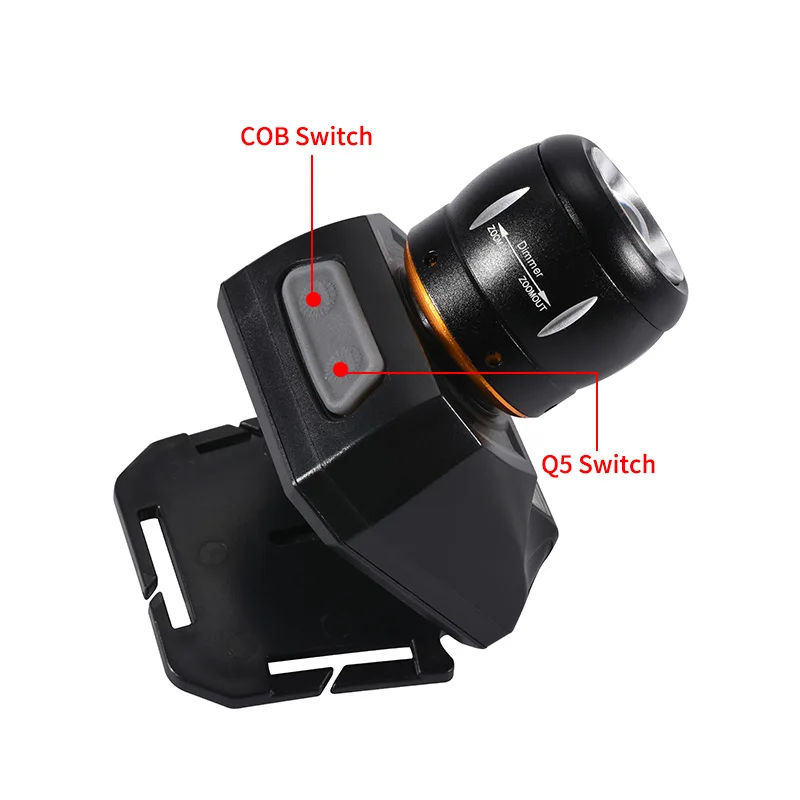 COBA led головной светильник cob перезаряжаемый встроенный аккумулятор 2000лм мощный