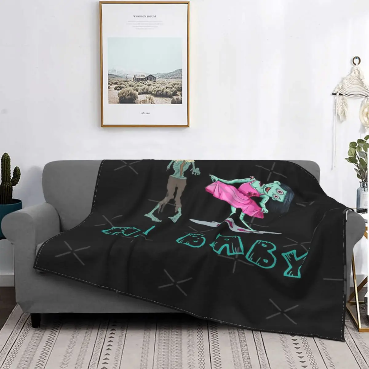 

Hi Baby-Manta con diseño de zombis, colcha a cuadros para cama, sofá, toalla, manta doble para playa, fundas para cama de invier