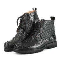 dae 2021 new siam crocodile leather men shoes men crocodile boots leisure business male high cut shoes male short boots