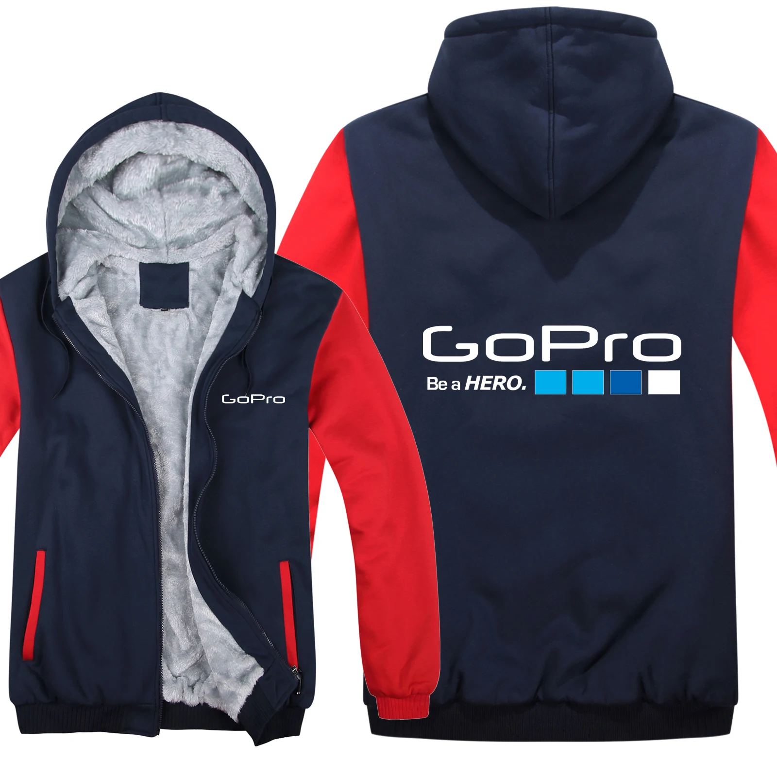 

2021 New Winter for Go pro Gopro Hoodies Men Fashion Wool Liner Jacket Sweatshirts Men Coat Pullover Jackets 6