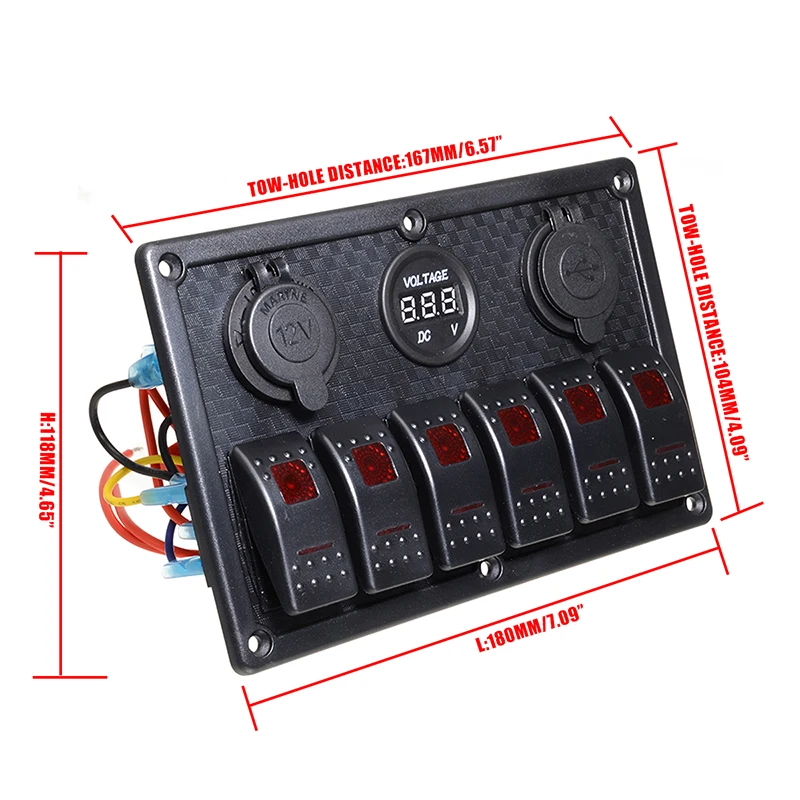 Панель переключателя автомобиля 6 клавиш 12 В 24 | Автомобили и мотоциклы