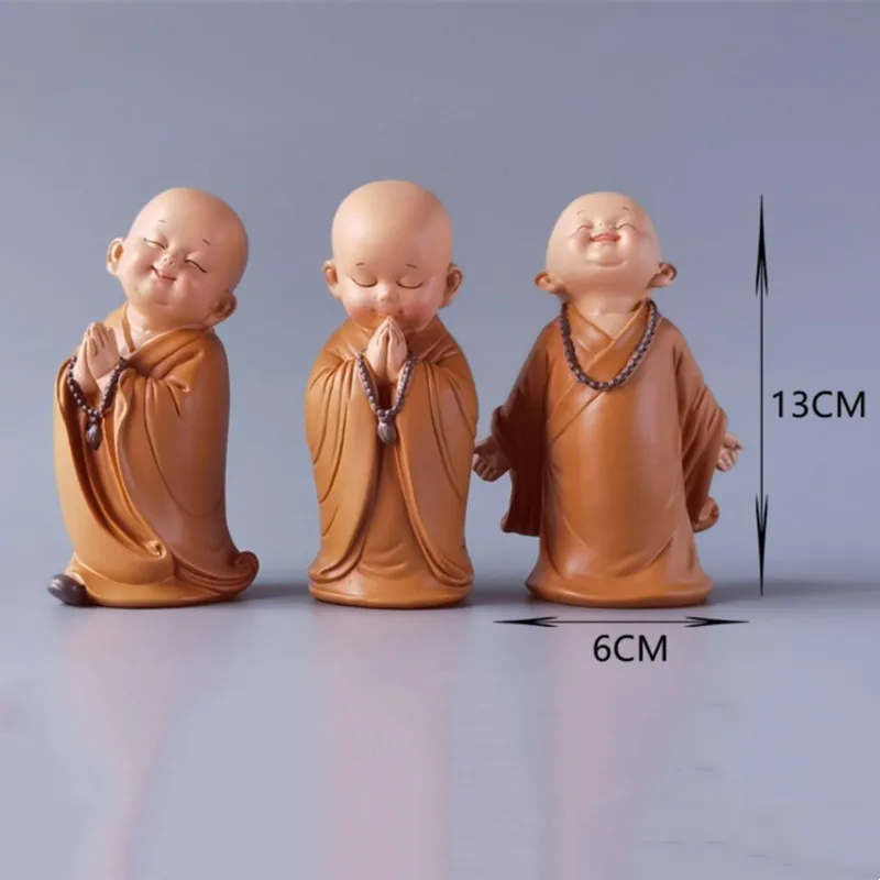 Буддийские маленькие статуи монахов статуэтка скульптура автомобиль ручной