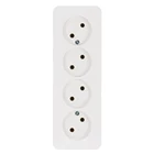 Розетка SCHNEIDER ELECTRIC BLNRA000411 Blanca  4-м оп 16А 250В без шторок без заземл. изол. пласт.