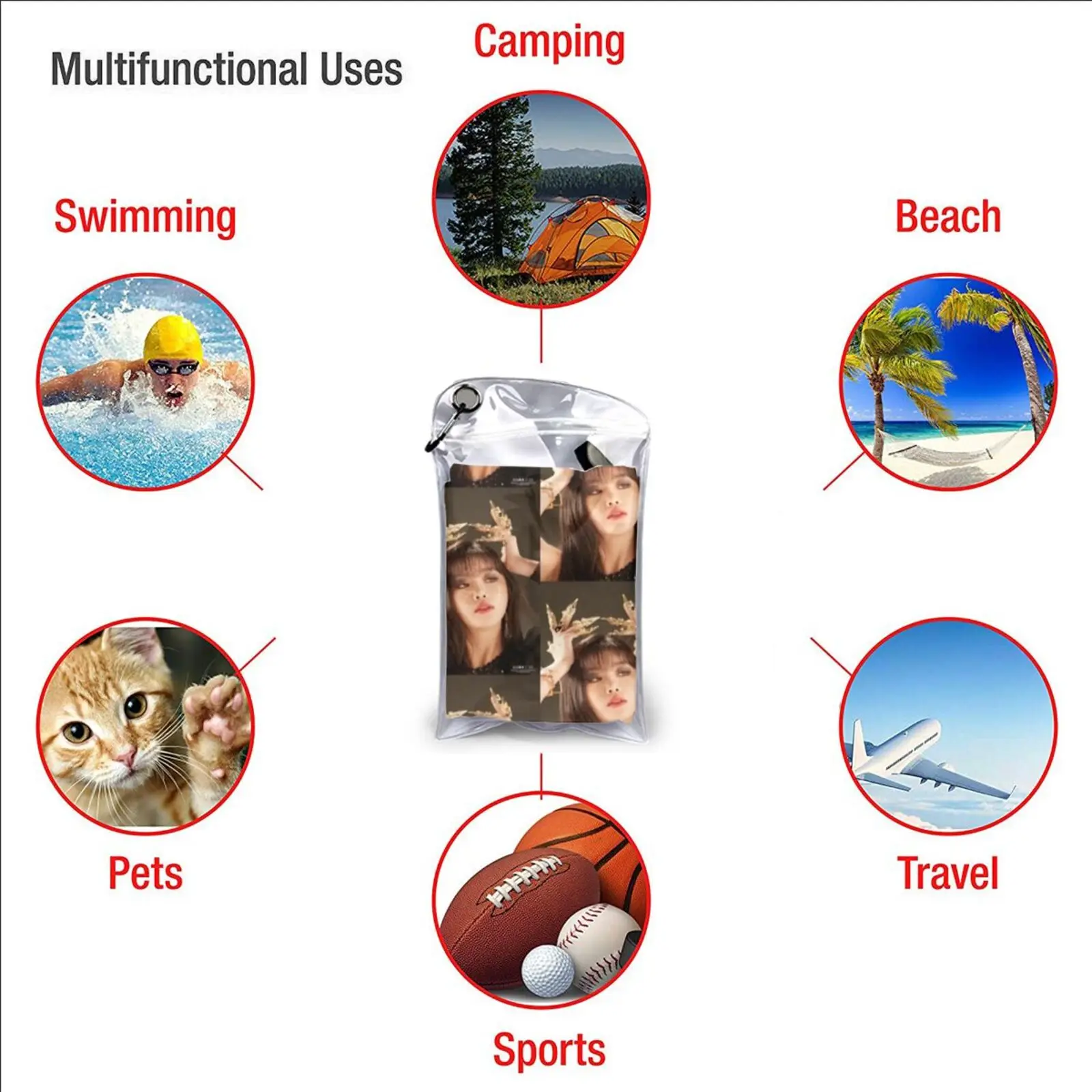 Быстросохнущее полотенце G-простое Soojin в виде льва портативные спортивные обои