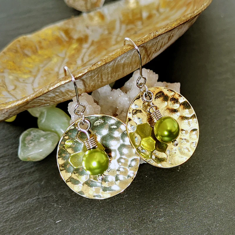 Винтажные этнические гравировочные круглые висячие серьги Подвесные для женщин