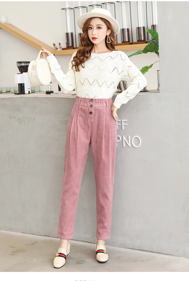 Women Corduroy Pants Vintage Casual Warm Woman Corduroy Trousers Loose Harem Pant S-5XLPlus Size Autumn Winter New Fashion