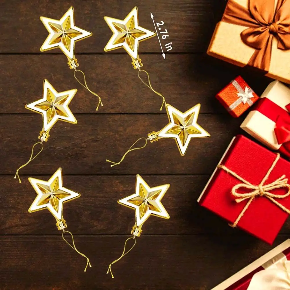 

6 шт./партия Рождественское украшение, блестящая Звезда, подвесное украшение, красочные пластиковые новогодние праздничные подарки