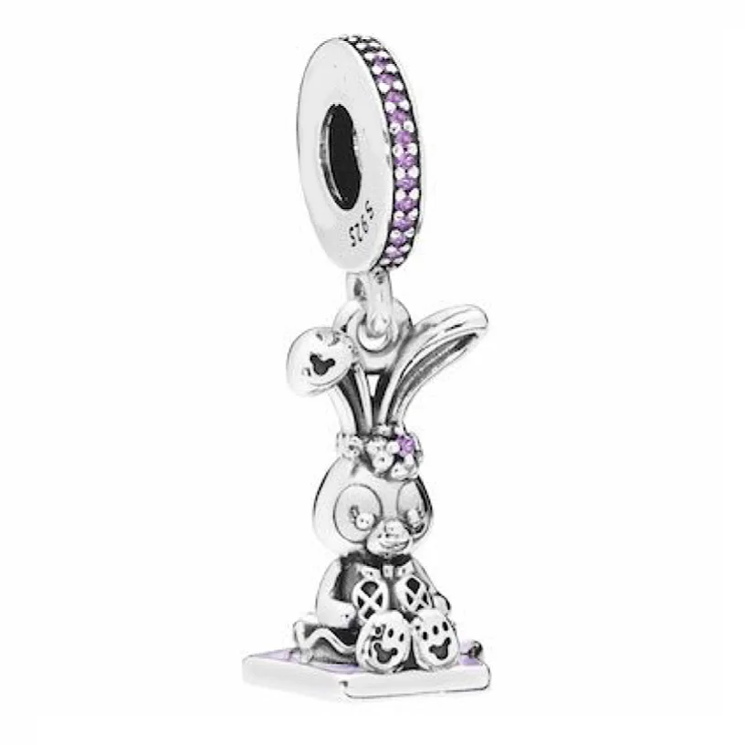 

Подвеска из серебра 925 пробы, с фиолетовой эмалью, кролик, стеллалоу