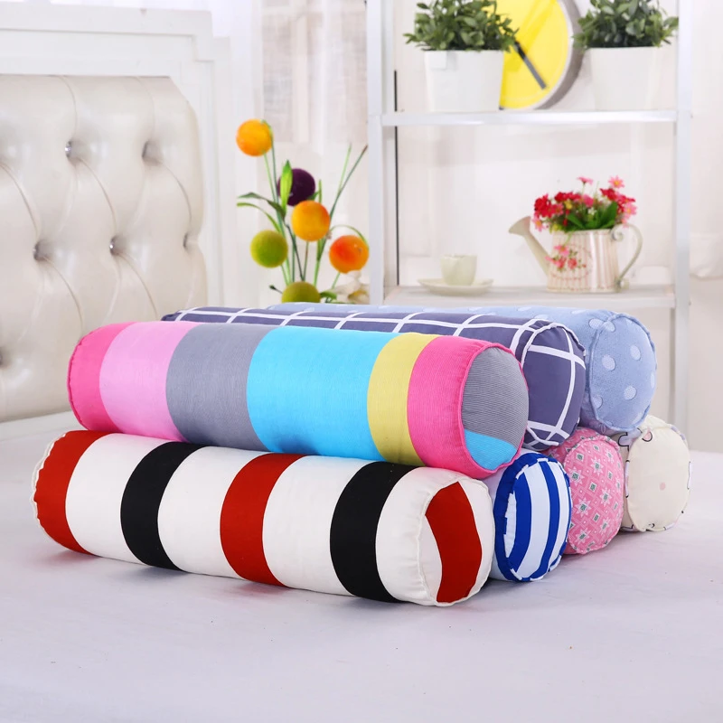 Multifunction Round candy pillow plain yoga office nap velvet sanding fabric padded cotton health care neck | Дом и сад