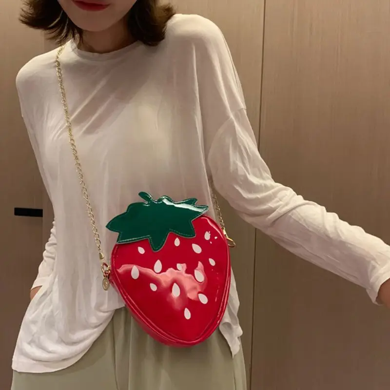 

Cute Pineapple Strawberry Shape Shoulder Mini Chain Crossbody Bag for Women Satchel Purse Handbag