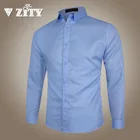 Рубашка мужская с длинным рукавом, Повседневная Блузка Slim Fit, деловая формальная, для работы, модная однотонная