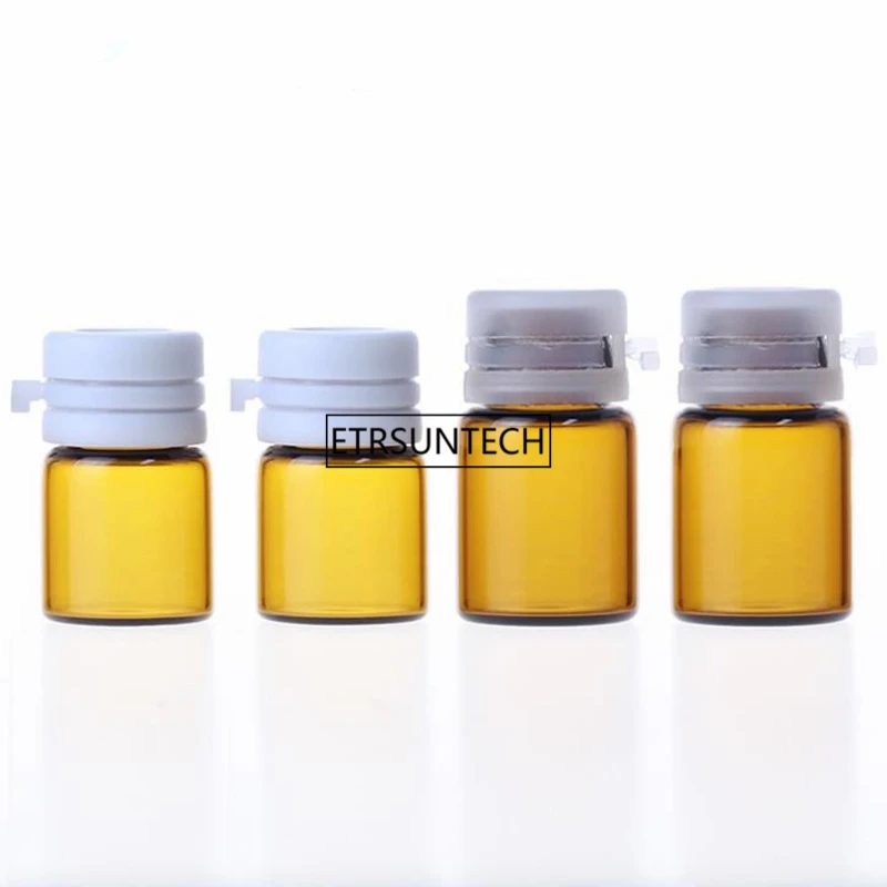 100pcs 1ML 2ML Brown Essential Oil Bottle Lock Bayonet Tearing Cap Cosmetic Glass F20171283 | Красота и здоровье