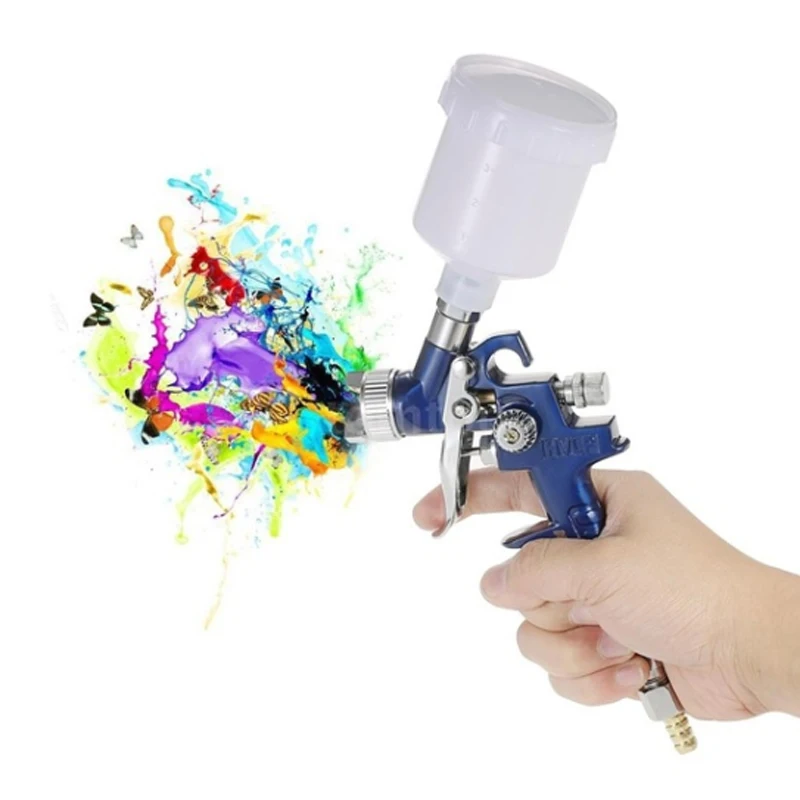 

Профессиональный пневматический пистолет-распылитель HVLP, 8 мм/1,0 мм, насадка, краскопульт, Гравитационный подающий Аэрограф, комплект для ав...