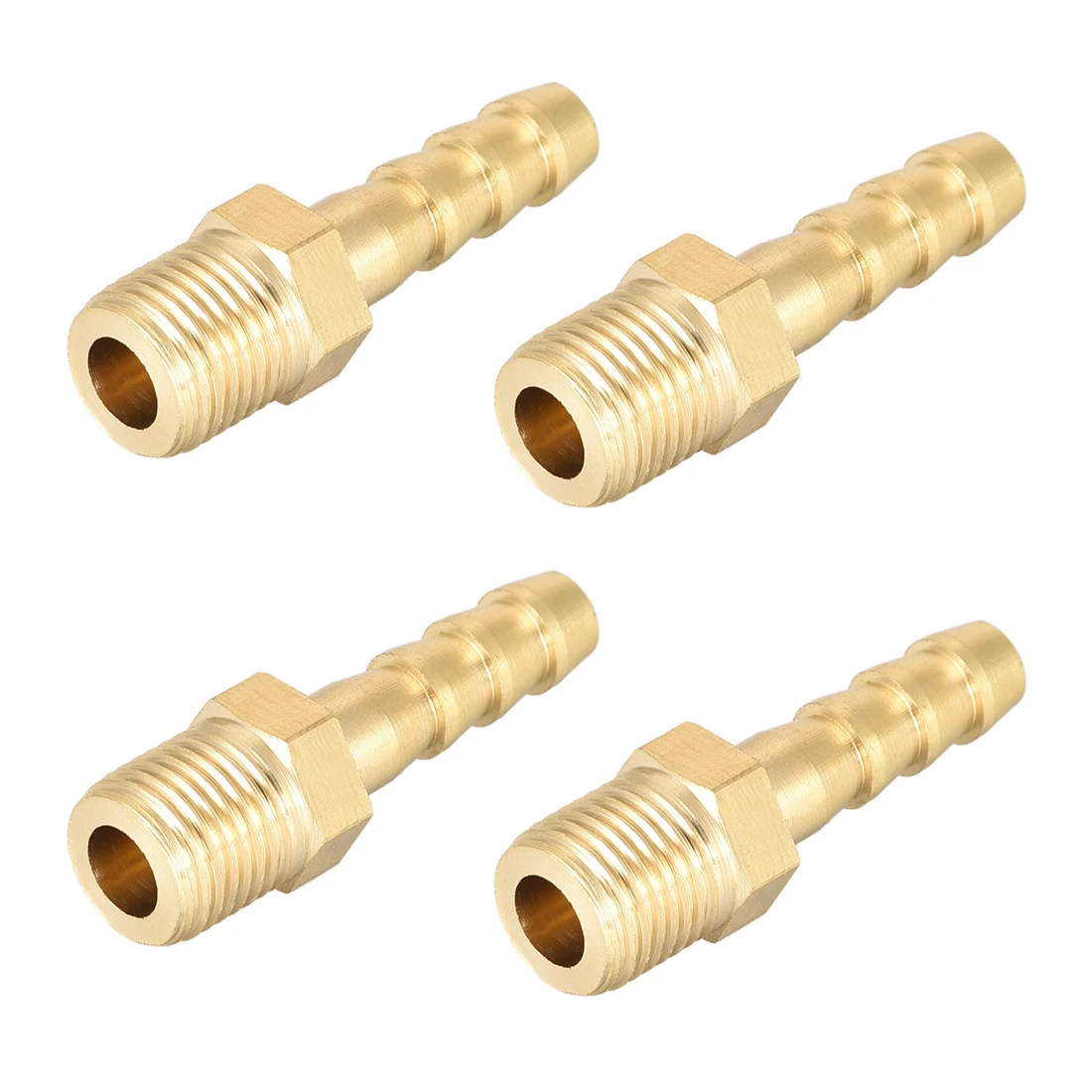 uxcell Brass Fitting Connector Metric M10x1 Male to Barb Hose ID 6mm 4pcs fag h306 adapter sleeve metric 25mm id