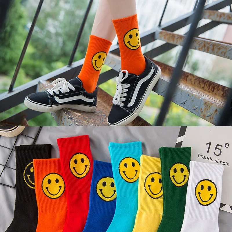 5 pair 5 пар, креативные высококачественные модные женские носки Харадзюку, хлопковые спортивные носки с рисунком, радужные Повседневные носки - Цвет: 5 pair