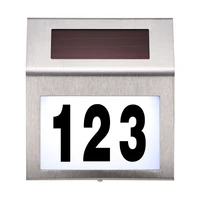solar house number lamp led solar light sign house hotel door address plaque number digits plate waterproof outdoor