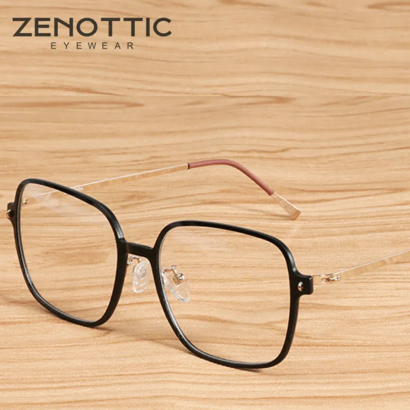 ZENOTTIC нейлоновая титановая квадратная большая оправа для очков мужчин и женщин