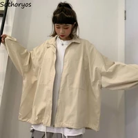 trench women spring solid bf oversize loose fashion casual korean style harajuku windbreaker ins all match womens coats ulzzang