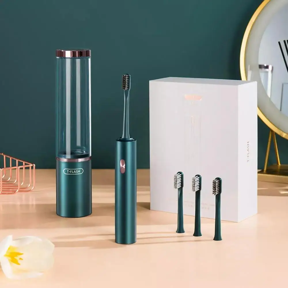 Зубная щетка Xiaomi T-Flash звуковая электрическая с вибрацией насадки для отбеливания