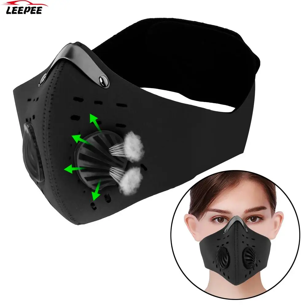 

Activated Carbon Anti-Pollution Masks Cycling Mask With Filter Protective Cycling Mask 1pc Breathing Valve